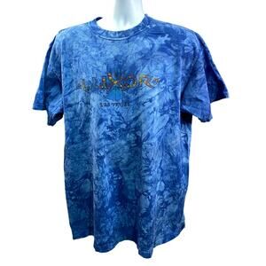 Vintage 90s Las Vegas Luxor T Shirt- Size Large Blue tie dye